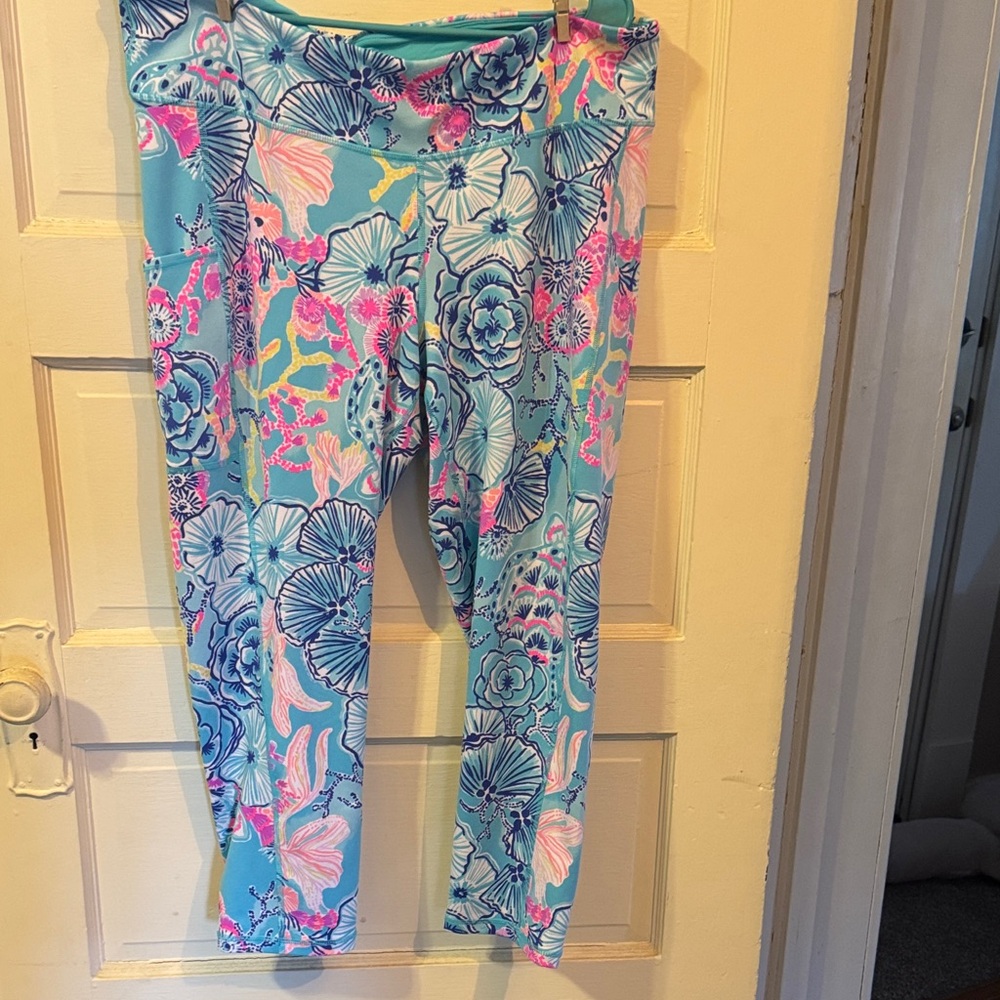 Lilly Pulitzer Floral Leggings - Blue and Pink